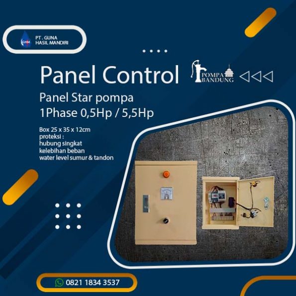 panel_DOL_control_sistem_pompa_1phase_water_level_bandung_3inch